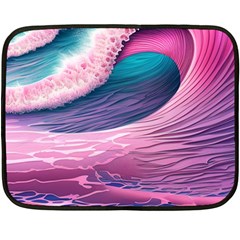 Pink Waves On The Beach Ii Fleece Blanket (mini) by GardenOfOphir