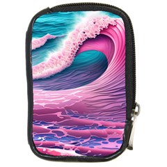 Pink Waves On The Beach Ii Compact Camera Leather Case