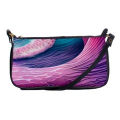 Pink Waves On The Beach Ii Shoulder Clutch Bag by GardenOfOphir