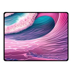 Pink Waves On The Beach Ii One Side Fleece Blanket (small) by GardenOfOphir