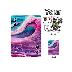 Pink Waves On The Beach Ii Playing Cards 54 Designs (mini) by GardenOfOphir