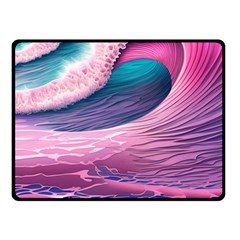 Pink Waves On The Beach Ii Fleece Blanket (small) by GardenOfOphir