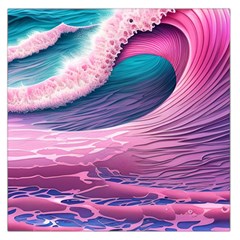 Pink Waves On The Beach Ii Square Satin Scarf (36  X 36 ) by GardenOfOphir