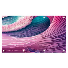 Pink Waves On The Beach Ii Banner And Sign 7  X 4  by GardenOfOphir