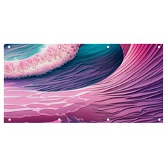 Pink Waves On The Beach Ii Banner And Sign 8  X 4  by GardenOfOphir