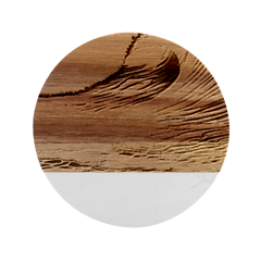 Pink Waves On The Beach Ii Marble Wood Coaster (round)