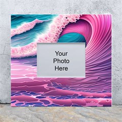 Pink Waves On The Beach Ii White Wall Photo Frame 5  X 7  by GardenOfOphir