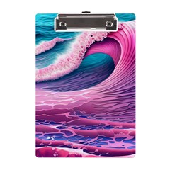 Pink Waves On The Beach Ii A5 Acrylic Clipboard