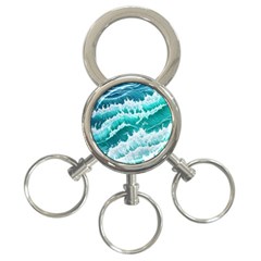 Waves On The Ocean Ii 3-ring Key Chain by GardenOfOphir