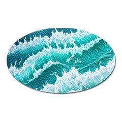 Waves On The Ocean Ii Oval Magnet by GardenOfOphir