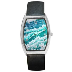 Waves On The Ocean Ii Barrel Style Metal Watch by GardenOfOphir