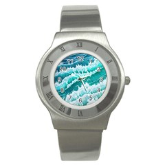 Waves On The Ocean Ii Stainless Steel Watch by GardenOfOphir