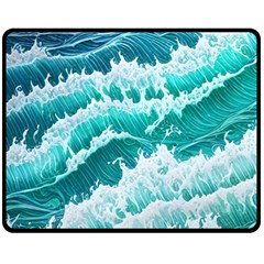 Waves On The Ocean Ii Fleece Blanket (medium) by GardenOfOphir