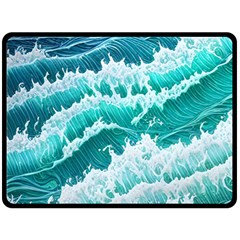 Waves On The Ocean Ii Fleece Blanket (large) by GardenOfOphir