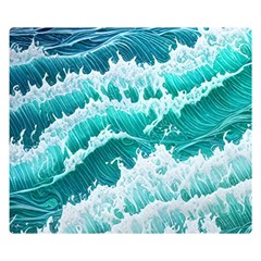 Waves On The Ocean Ii Premium Plush Fleece Blanket (small) by GardenOfOphir