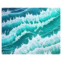 Waves On The Ocean Ii Premium Plush Fleece Blanket (medium) by GardenOfOphir