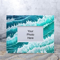 Waves On The Ocean Ii White Tabletop Photo Frame 4 x6  by GardenOfOphir