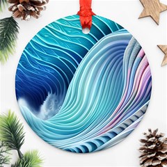 Ocean Waves Pastel Ornament (round) by GardenOfOphir