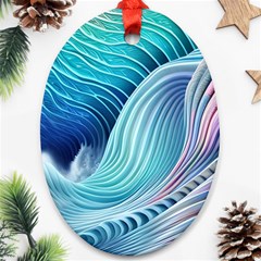 Ocean Waves Pastel Ornament (oval) by GardenOfOphir