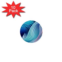 Ocean Waves Pastel 1  Mini Buttons (10 Pack)  by GardenOfOphir