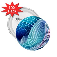 Ocean Waves Pastel 2 25  Buttons (100 Pack)  by GardenOfOphir