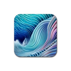 Ocean Waves Pastel Rubber Coaster (square) by GardenOfOphir