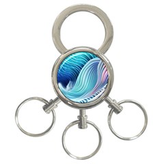 Ocean Waves Pastel 3-ring Key Chain by GardenOfOphir