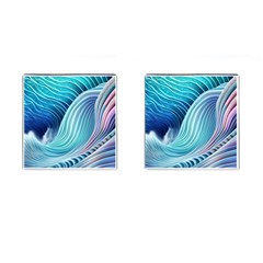 Ocean Waves Pastel Cufflinks (square) by GardenOfOphir