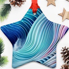 Ocean Waves Pastel Star Ornament (two Sides) by GardenOfOphir