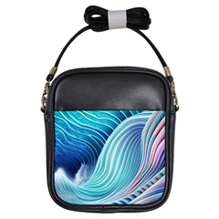 Ocean Waves Pastel Girls Sling Bag by GardenOfOphir