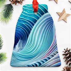 Ocean Waves Pastel Bell Ornament (two Sides) by GardenOfOphir