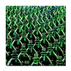 Bottles Green Drink Pattern Soda Refreshment Tile Coaster by Ravend