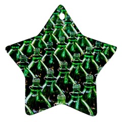 Bottles Green Drink Pattern Soda Refreshment Ornament (star)