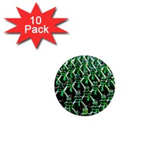 Bottles Green Drink Pattern Soda Refreshment 1  Mini Magnet (10 Pack)  by Ravend