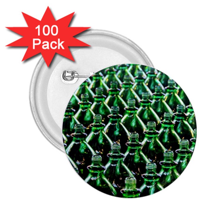 Bottles Green Drink Pattern Soda Refreshment 2.25  Buttons (100 pack) 