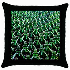 Bottles Green Drink Pattern Soda Refreshment Throw Pillow Case (black) by Ravend