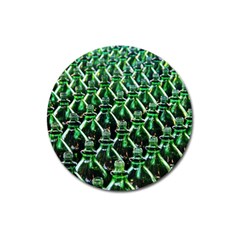 Bottles Green Drink Pattern Soda Refreshment Magnet 3  (round) by Ravend