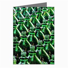 Bottles Green Drink Pattern Soda Refreshment Greeting Cards (pkg Of 8) by Ravend