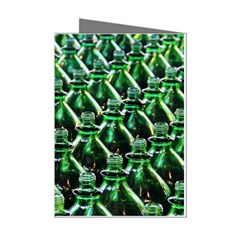 Bottles Green Drink Pattern Soda Refreshment Mini Greeting Cards (pkg Of 8) by Ravend