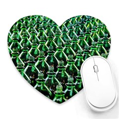 Bottles Green Drink Pattern Soda Refreshment Heart Mousepad by Ravend