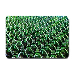 Bottles Green Drink Pattern Soda Refreshment Small Doormat by Ravend