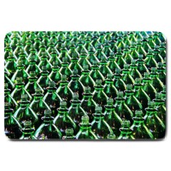 Bottles Green Drink Pattern Soda Refreshment Large Doormat by Ravend