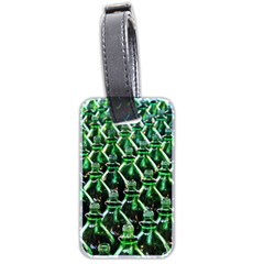 Bottles Green Drink Pattern Soda Refreshment Luggage Tag (two Sides) by Ravend