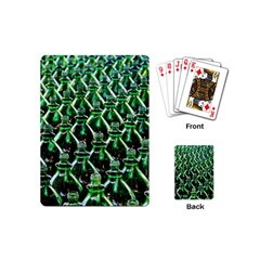 Bottles Green Drink Pattern Soda Refreshment Playing Cards Single Design (mini) by Ravend