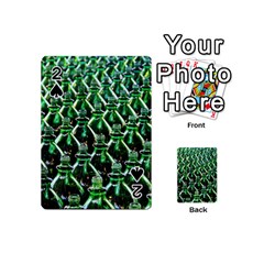 Bottles Green Drink Pattern Soda Refreshment Playing Cards 54 Designs (mini) by Ravend