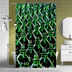 Bottles Green Drink Pattern Soda Refreshment Shower Curtain 48  X 72  (small)  by Ravend