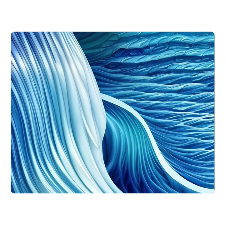 Summertime On The Sea One Side Premium Plush Fleece Blanket (Large)