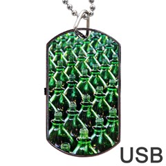 Bottles Green Drink Pattern Soda Refreshment Dog Tag Usb Flash (one Side) by Ravend