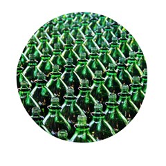 Bottles Green Drink Pattern Soda Refreshment Mini Round Pill Box by Ravend