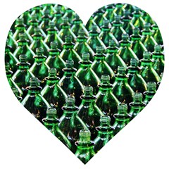 Bottles Green Drink Pattern Soda Refreshment Wooden Puzzle Heart by Ravend